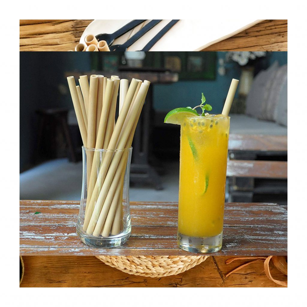 Regular Bamboo Straws in 20 cm Long Drinks